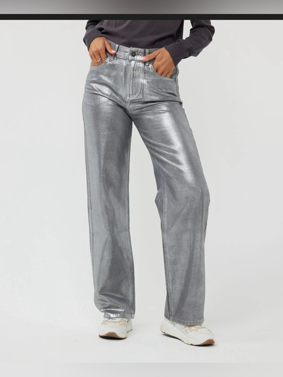 Justice Denim - Justice Metallic Silver Wide-Leg Jeans